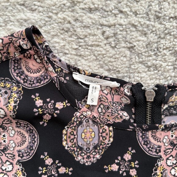 Maurices Size Small Mandala Print Delton Zipper Blouse - Picture 3 of 4